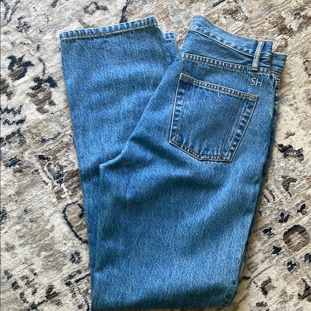 Still Here NY Worn-In Childhood Distressed Straight-Leg Jeans